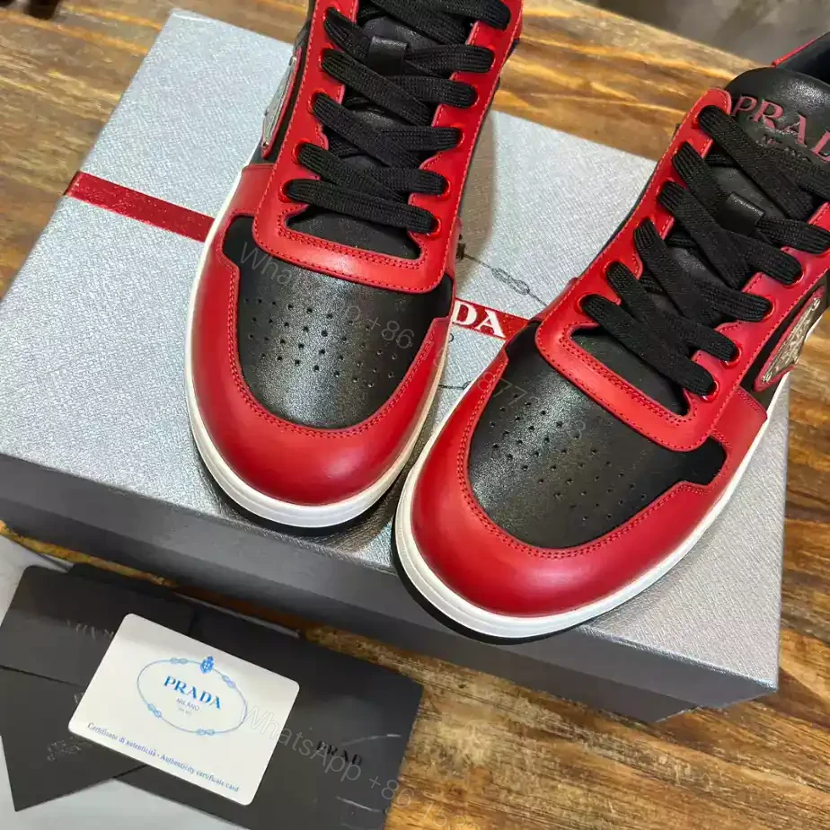View 7 of PRADA DOWNTOWN LEATHER SNEAKERS RED – PRD093