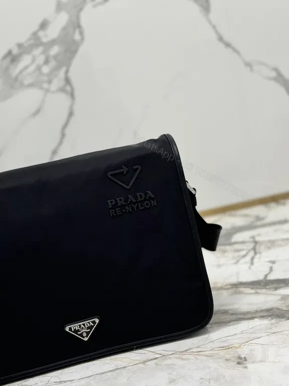 View 3 of Prada Re-Nylon Crossbody: Sleek, Weathered Nylon Messenger
