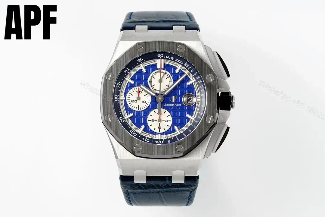 BBR Factory Audemars Piguet Royal Oak Offshore 26470 Series 42mm Blue Dial Stainless Steel Watch with Blue Leather Strap — view 1