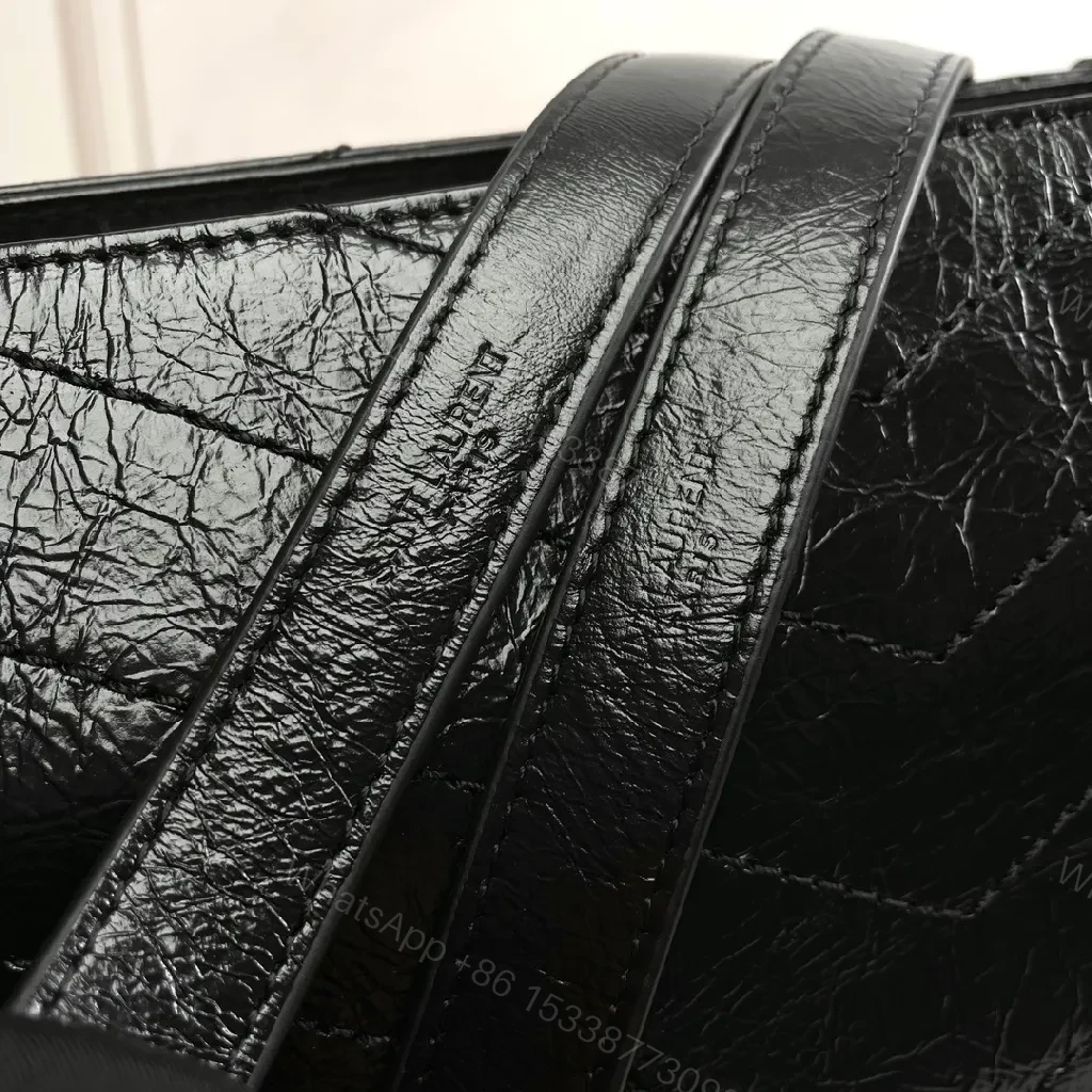 View 7 of Matte Black Quilted Leather Shoulder Bag: Chic Minimalist Style