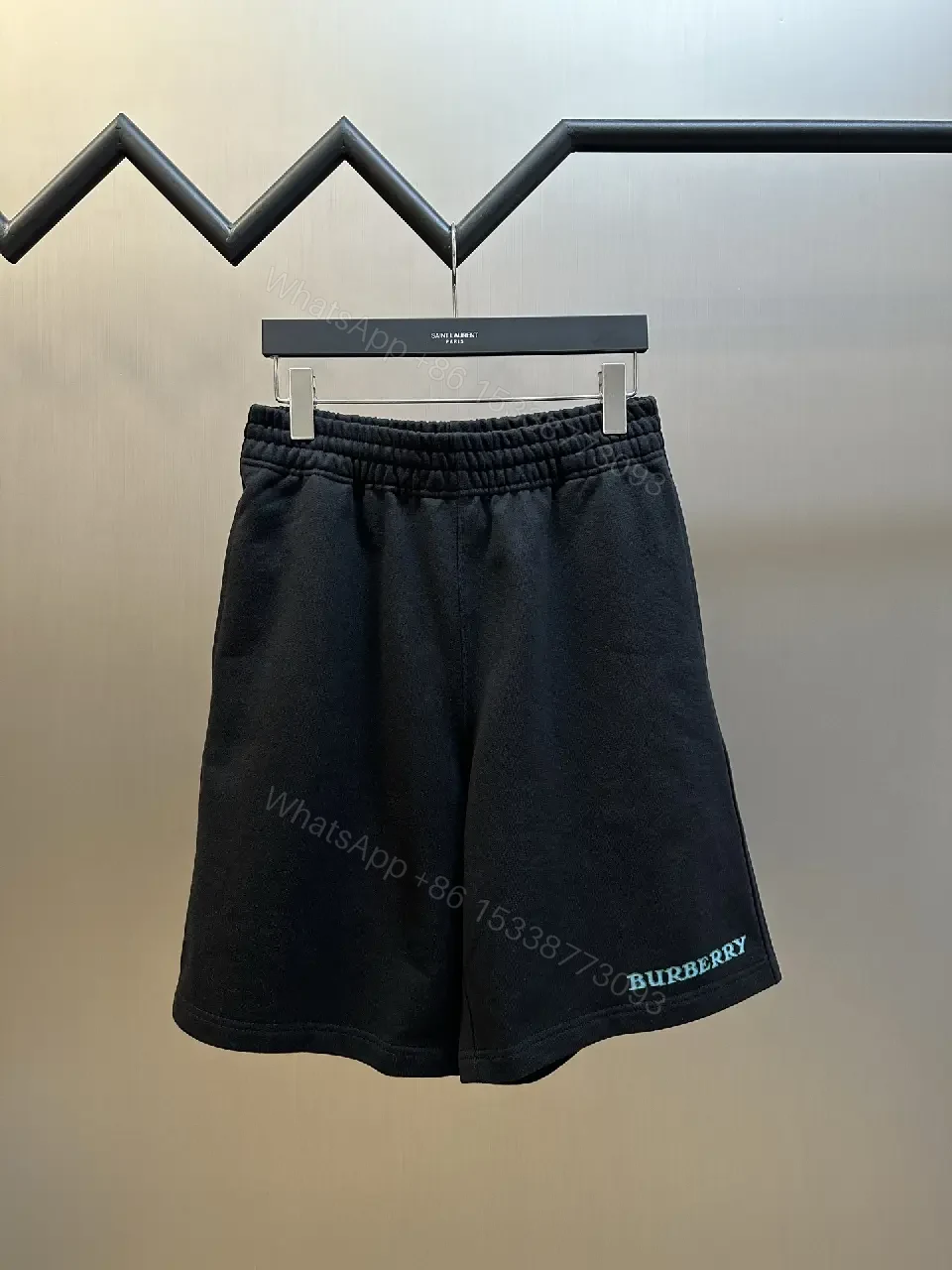 View 10 of Black Nylon Short Burberry Logo Casual Elastic Waist Short Pants