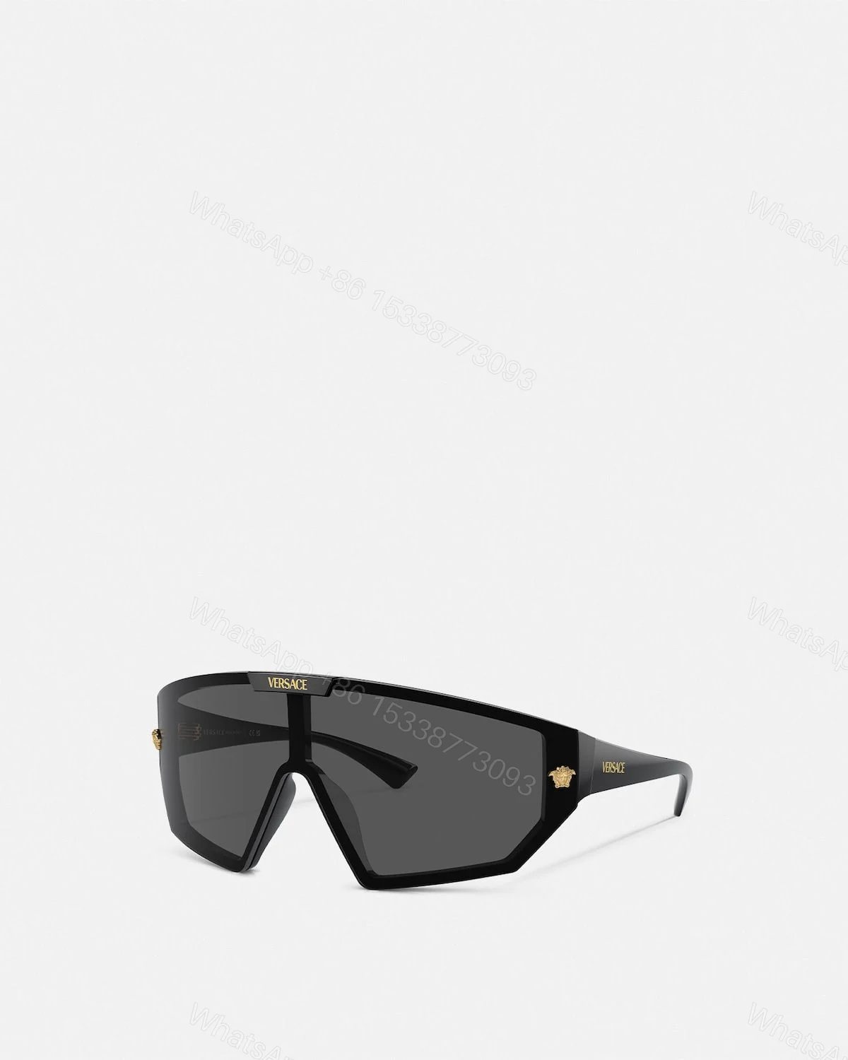 View 2 of Versace Medusa Horizon Black-Gold Oversized Sunglasses