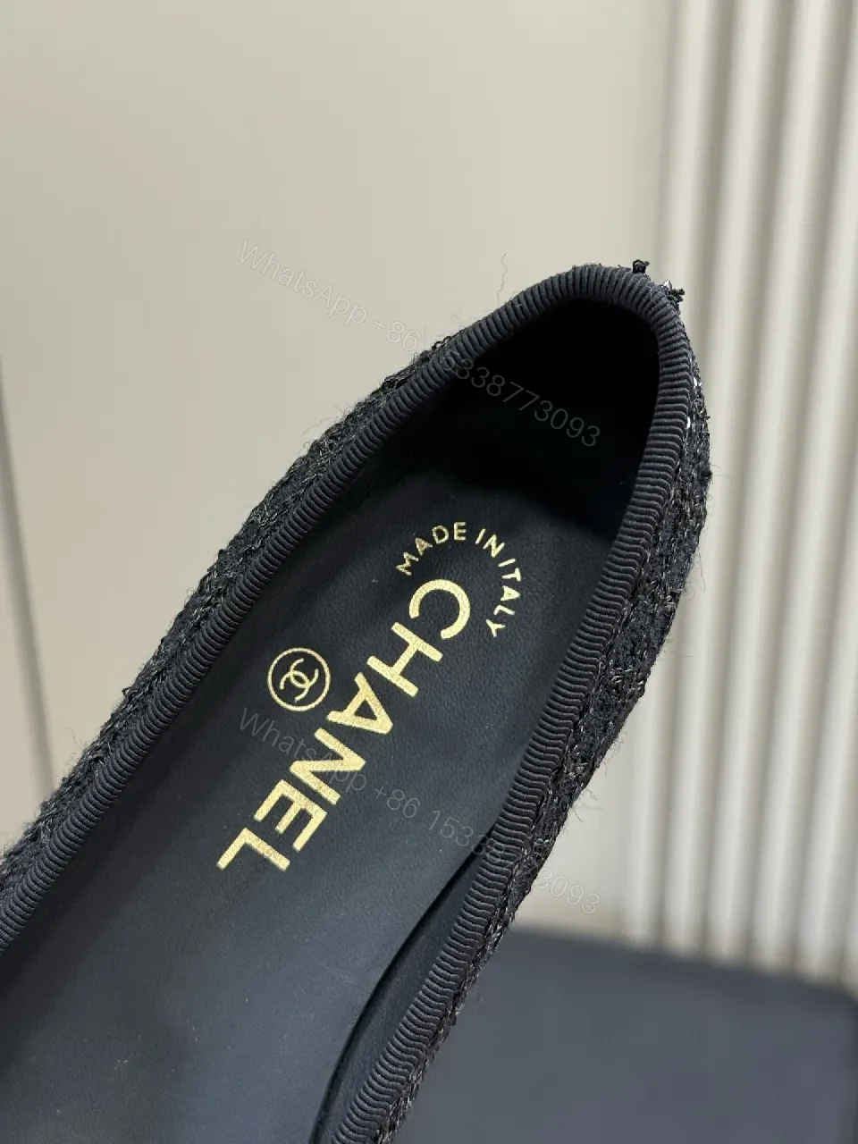 View 8 of Matte Black Textured Ballet Flats with Cushioned Comfort