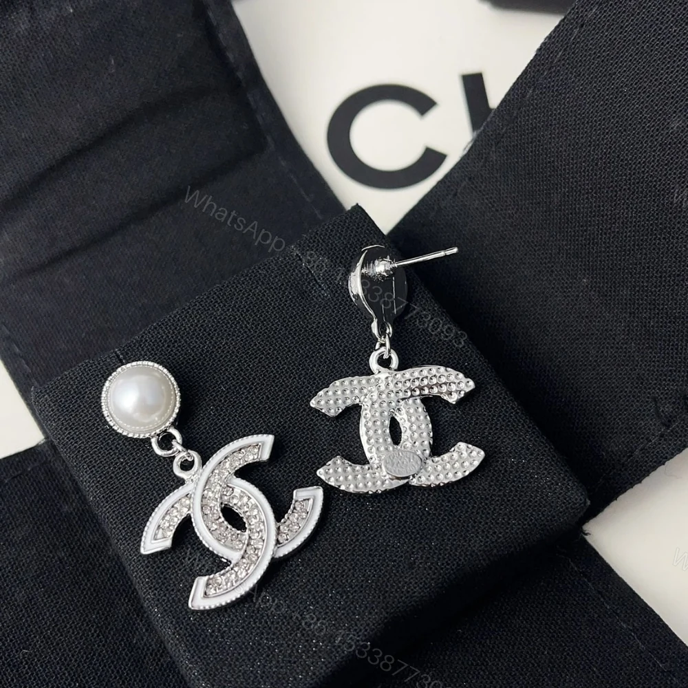 View 4 of CHANEL DOUBLE C PEARL EARRINGS SILVER WHITE
