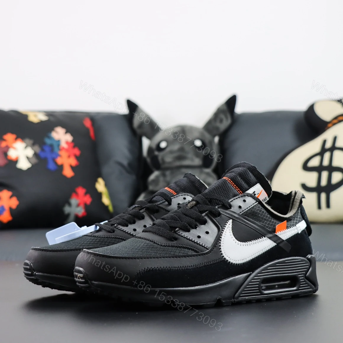 View 8 of Off White x Nike Air Max 90 Black The Ten Black Reps