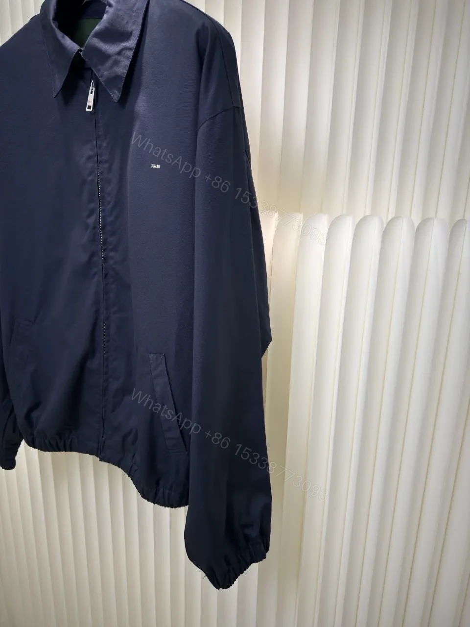 View 5 of Navy Windbreaker: Minimalist Luxe Light Shell, Subtle Logo