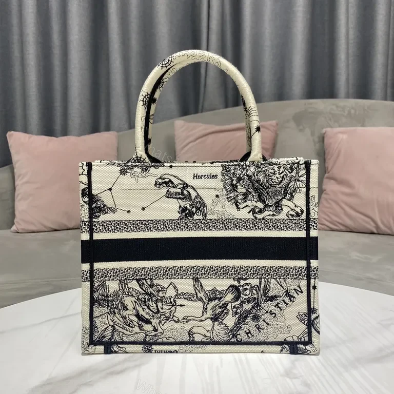View 9 of Statement Pattern Tote: Graphic Dior-Inspired Canvas Tote