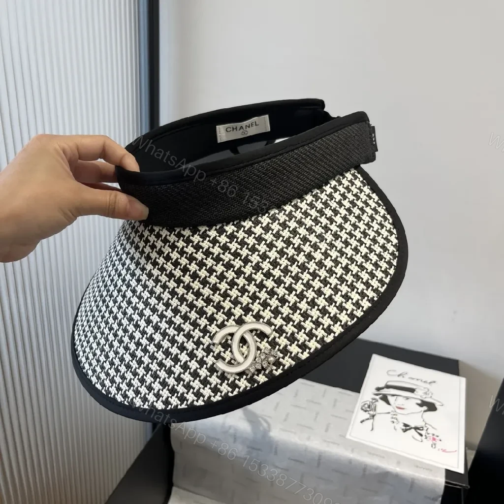 View 4 of Textured Visor Cap with Interlock Detail - Luxe Accessory