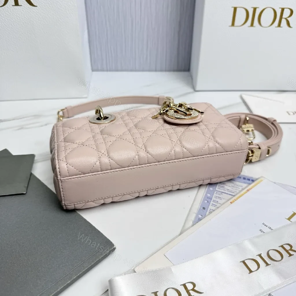 View 3 of Soft Pink Quilted Dome Bag: Mini Luxury Crossbody