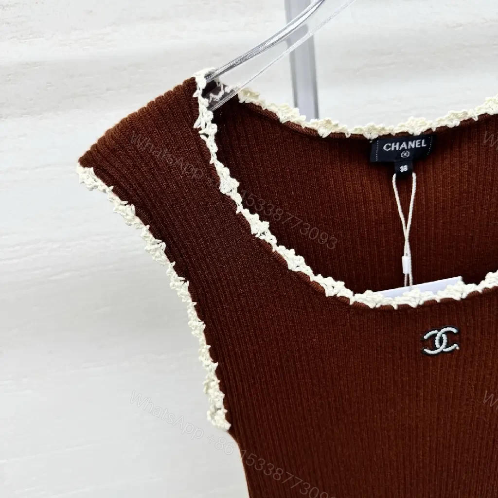 View 5 of Burgundy Knit Tank with Crochet Edge Pop