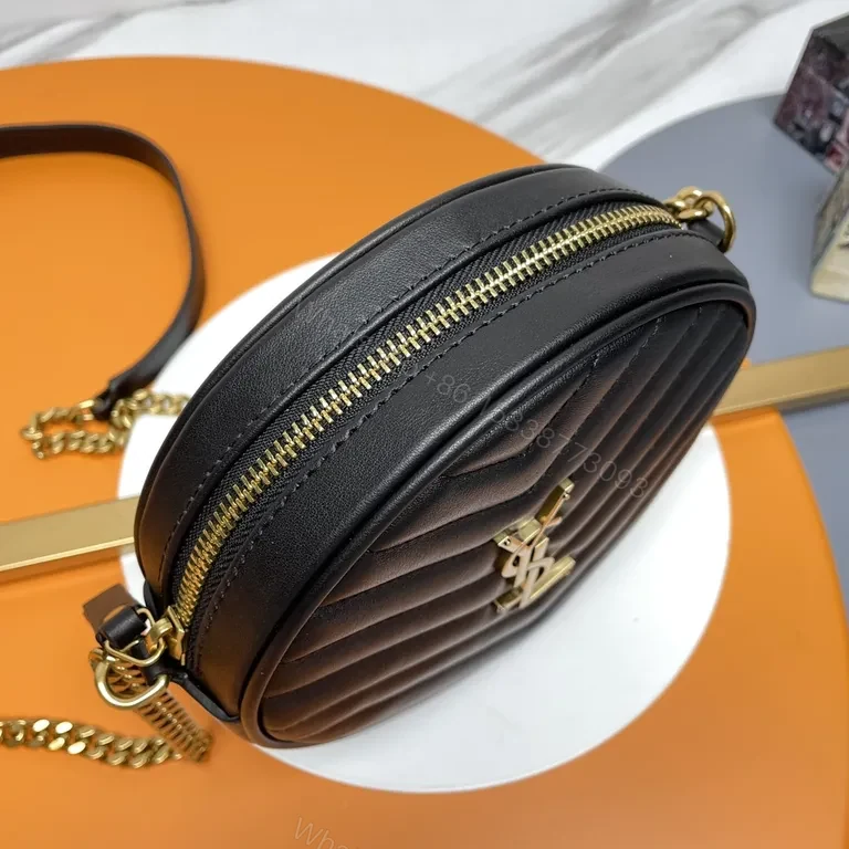 View 7 of Chic Quilted Round Crossbody Bag â€“ YSL Accent, Luxe