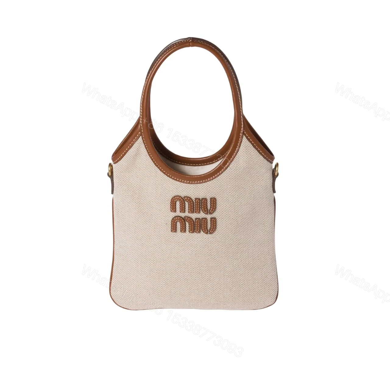 MIUMIU IVY CANVAS AND BAG BEIGE 20CM — view 1
