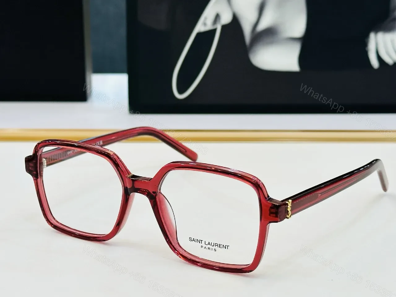 View 5 of Oversized Black Acetate Frame + Gold-Hardware Eyewear Luxury