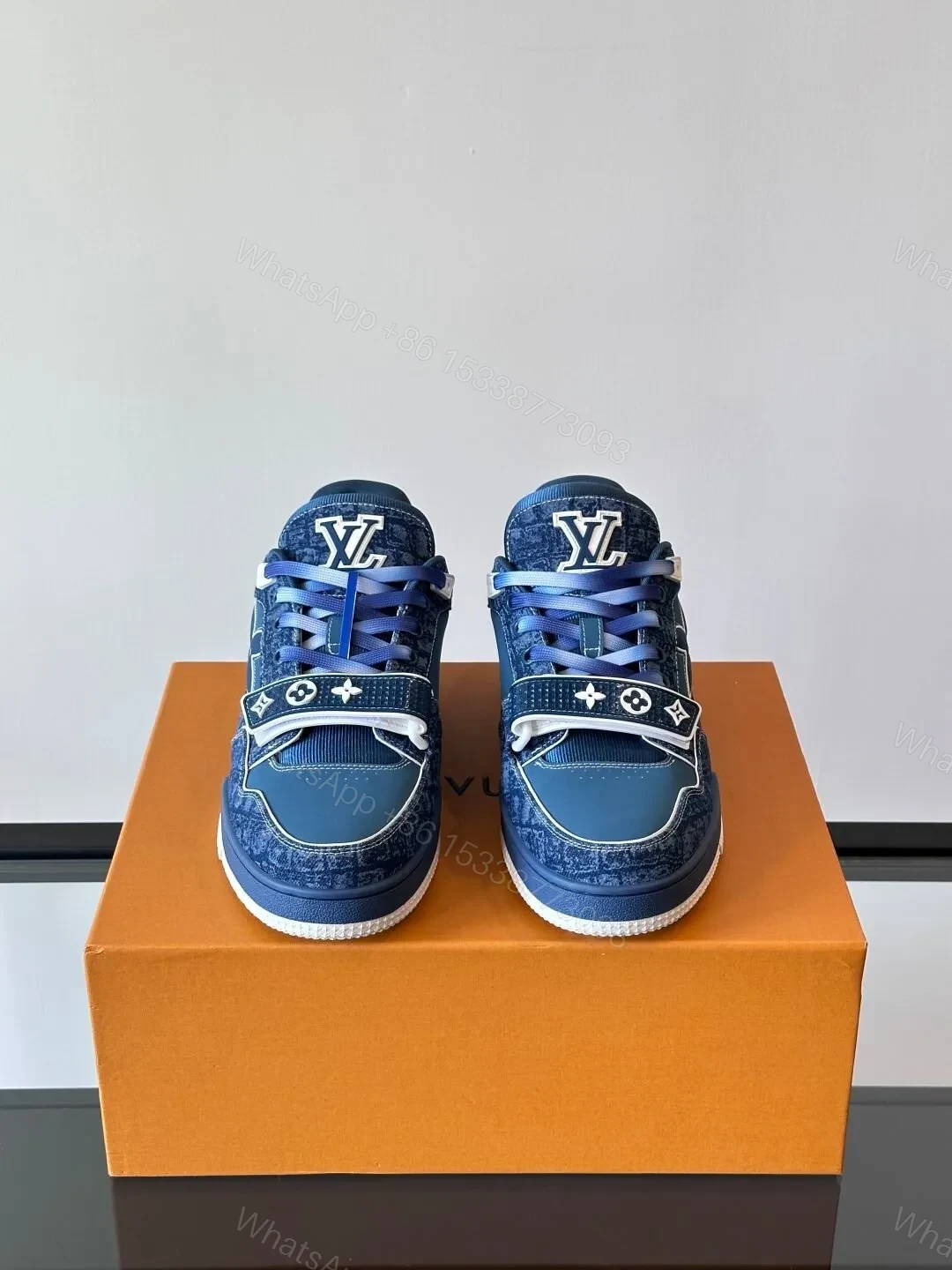 View 2 of LV Men Navy Denim Sneakers
