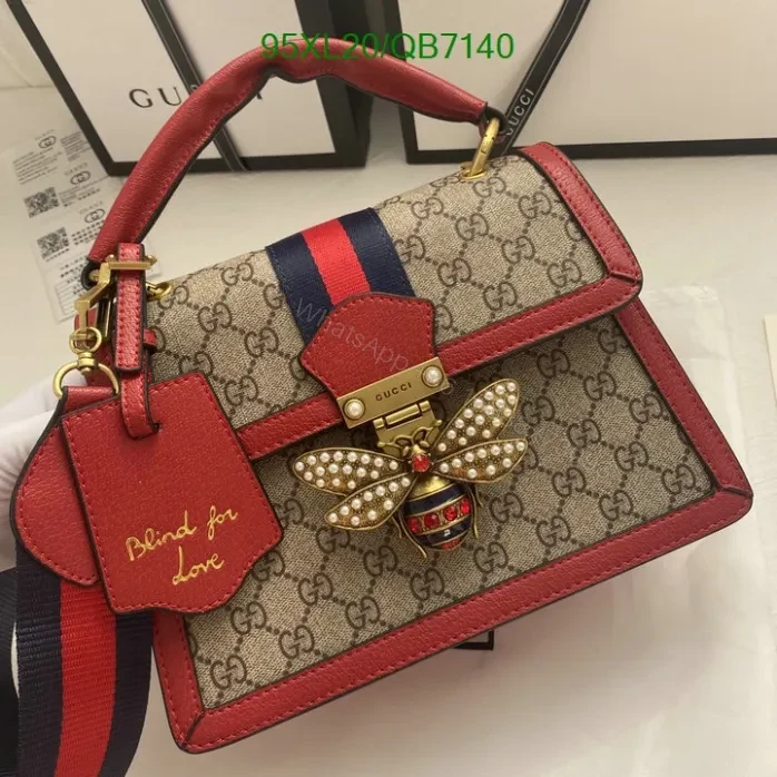 View 8 of Gucci Replica Queen Margaret Bee Bag QB71401 – GG Canvas & Leather Design