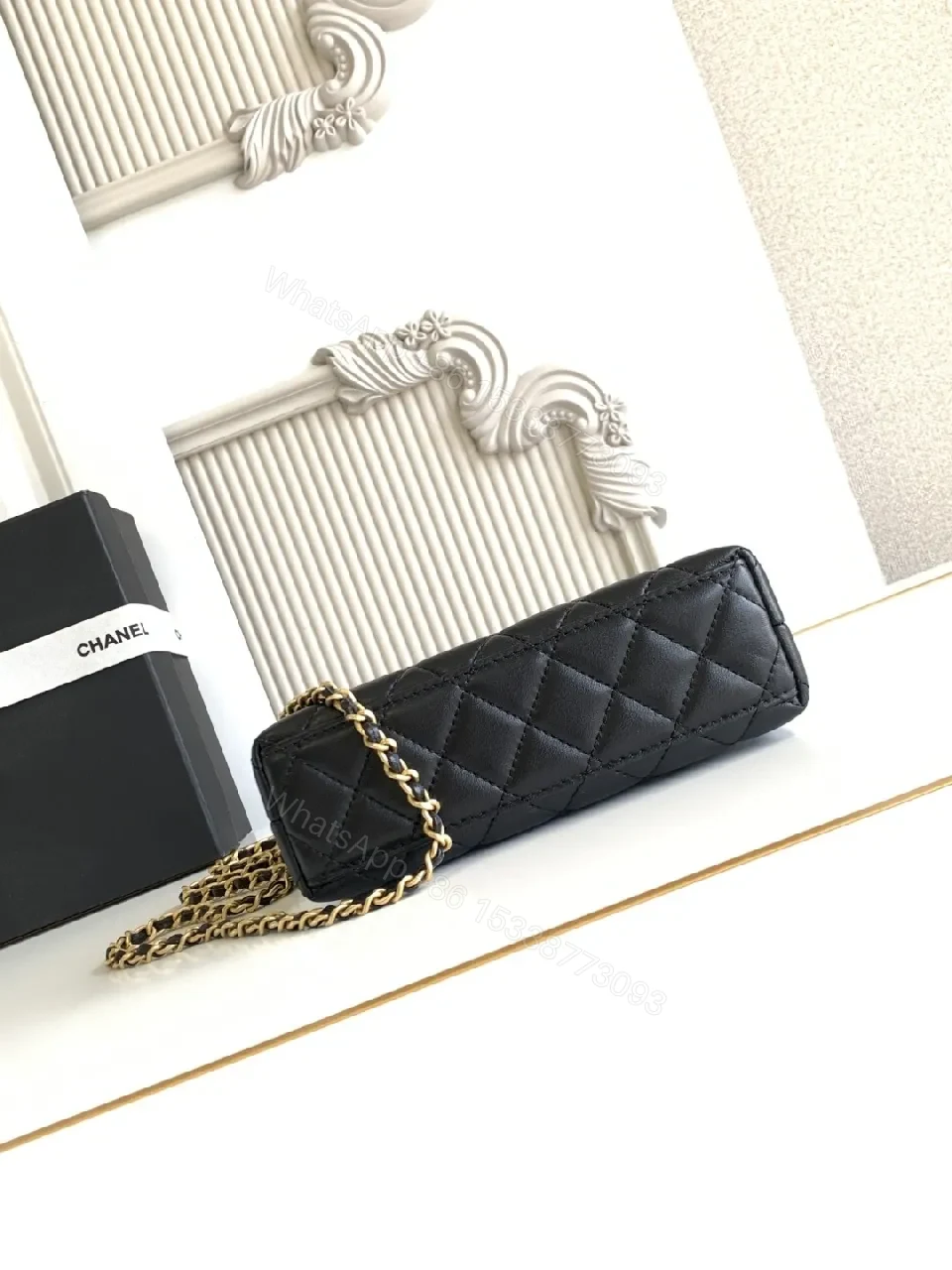 View 8 of Chic Velvet Quilted Mini Bag with Gold Hardware