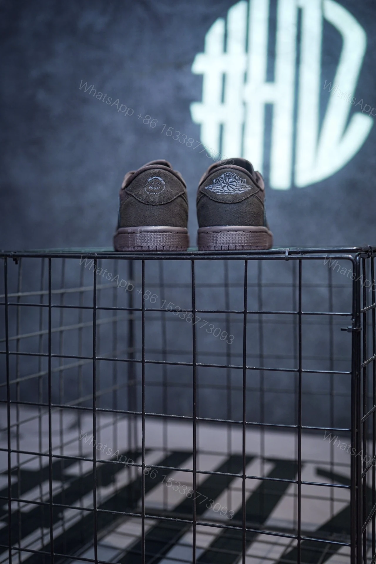 View 8 of Kid Shoes TS x Air Jordan 1 Low Velvet Brown