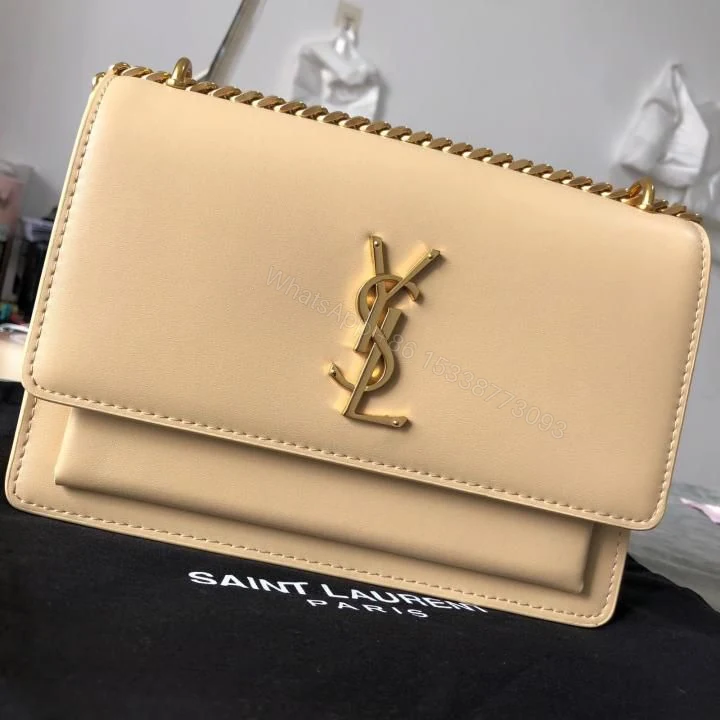 FIRST COPY Ysl Sunset In Matte Finish Leather Ba — view 1
