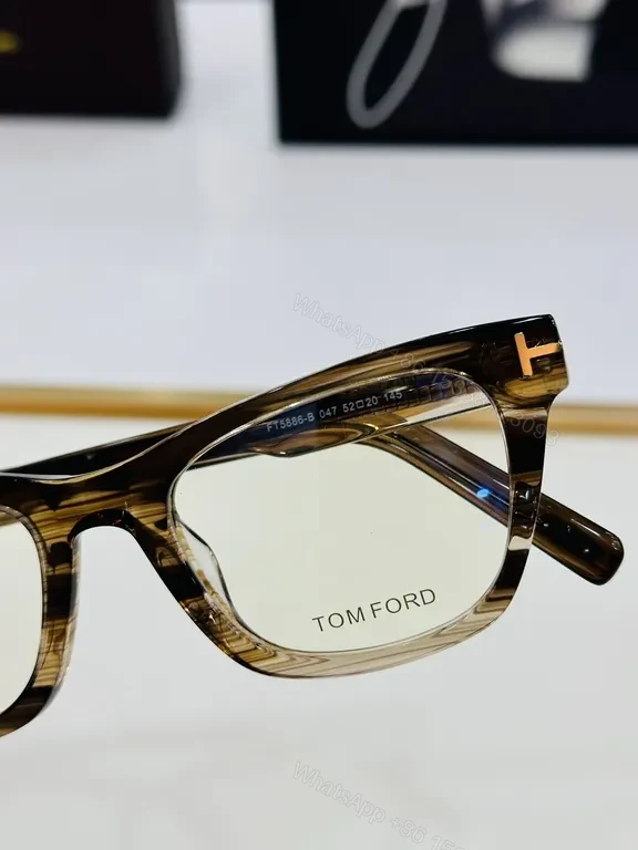 View 8 of Black Acetate Eyeglasses | TOM FORD Luxury + Gold Accents, Full-Rim, All-Day Comfort