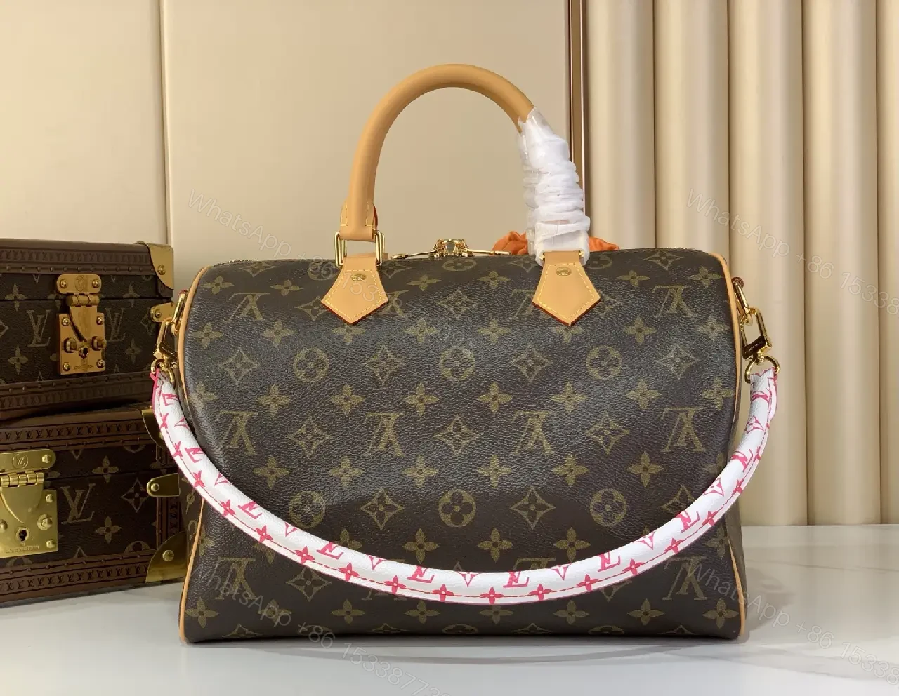 View 5 of Statement Monogram Satchel: Bold Texture & Practical Luxury