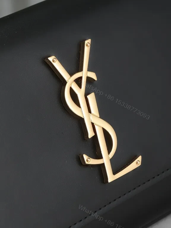 View 4 of Chic Black Leather Flap Bag â€” Gold Hardware, All-Day Versatility
