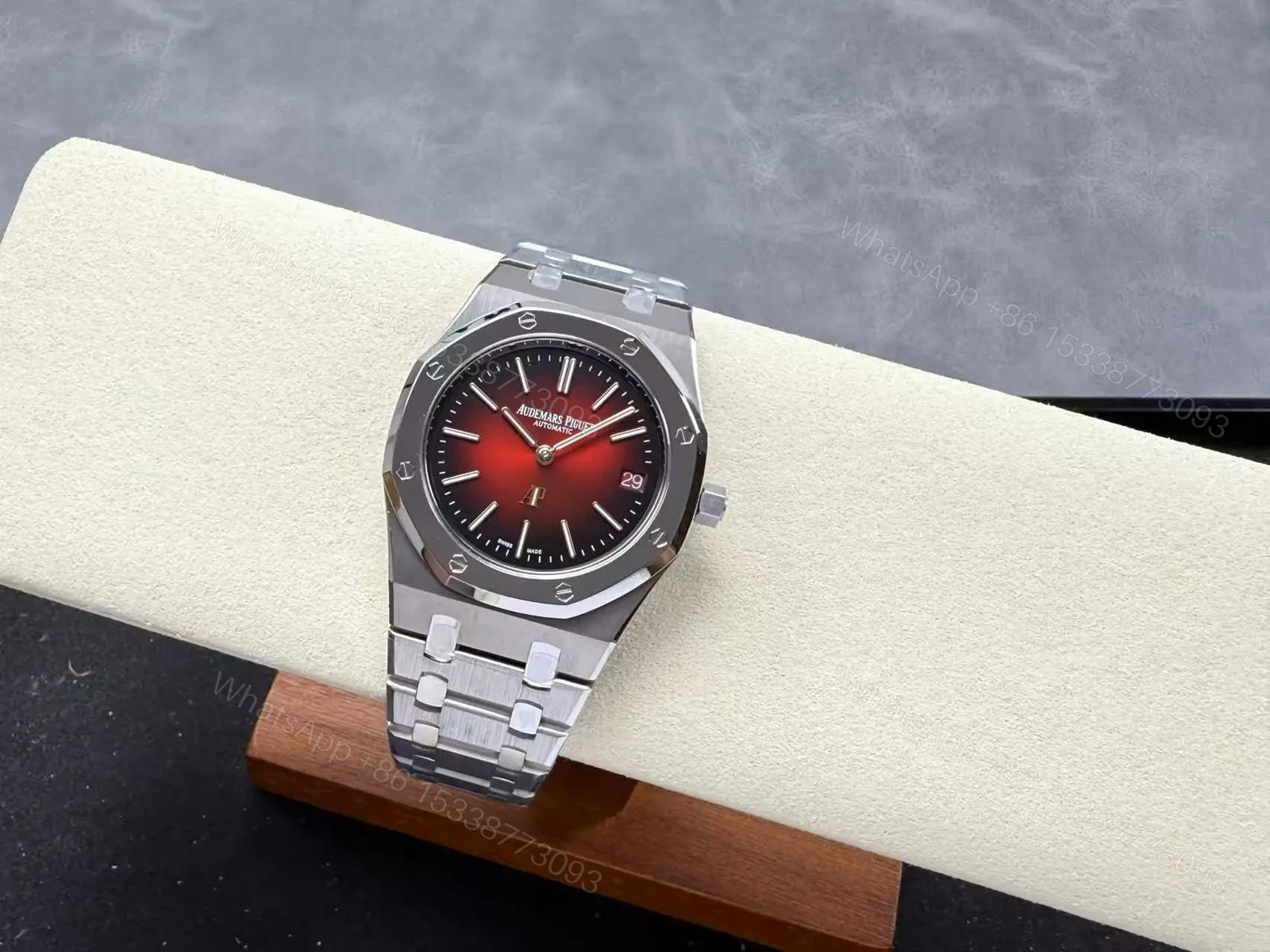 View 6 of Replica Audemars Piguet Royal Oak Jumbo Extra-Thin Red Dial