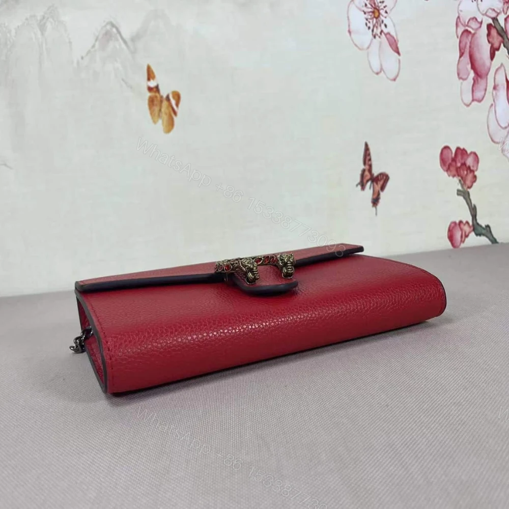 View 5 of Gucci Women Dionysus GG Supreme Chain Bag Red 20Cm 401231 CAOGX 8990