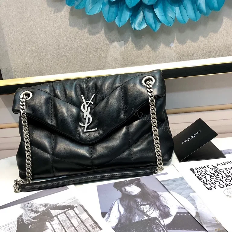 View 6 of Quilted Leather Bag: Signature Hardware, Black, Chic