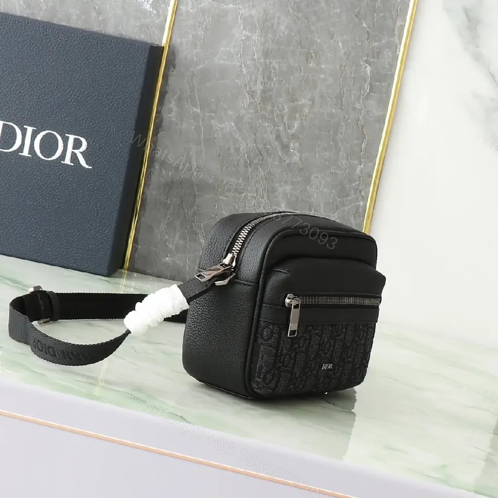 View 10 of Compact Monogram Texture Messenger Bag - Everyday Luxury Carry