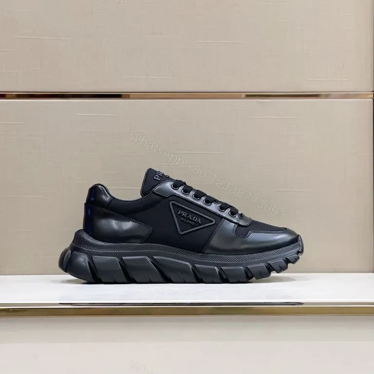 View 6 of Monochrome Prada-Style Leather Sneaker: All-Day Comfort