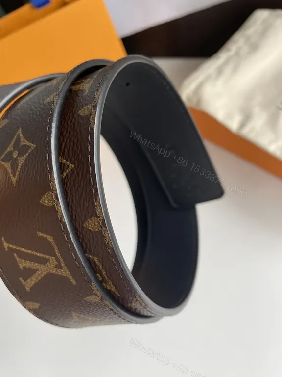 View 3 of Monogram Belt in Black Buckle - Luxury Canvas Strap Belt