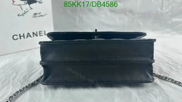 View 4 of Chanel Small Black Quilted CC Bag in Lambskin Leather DB6542