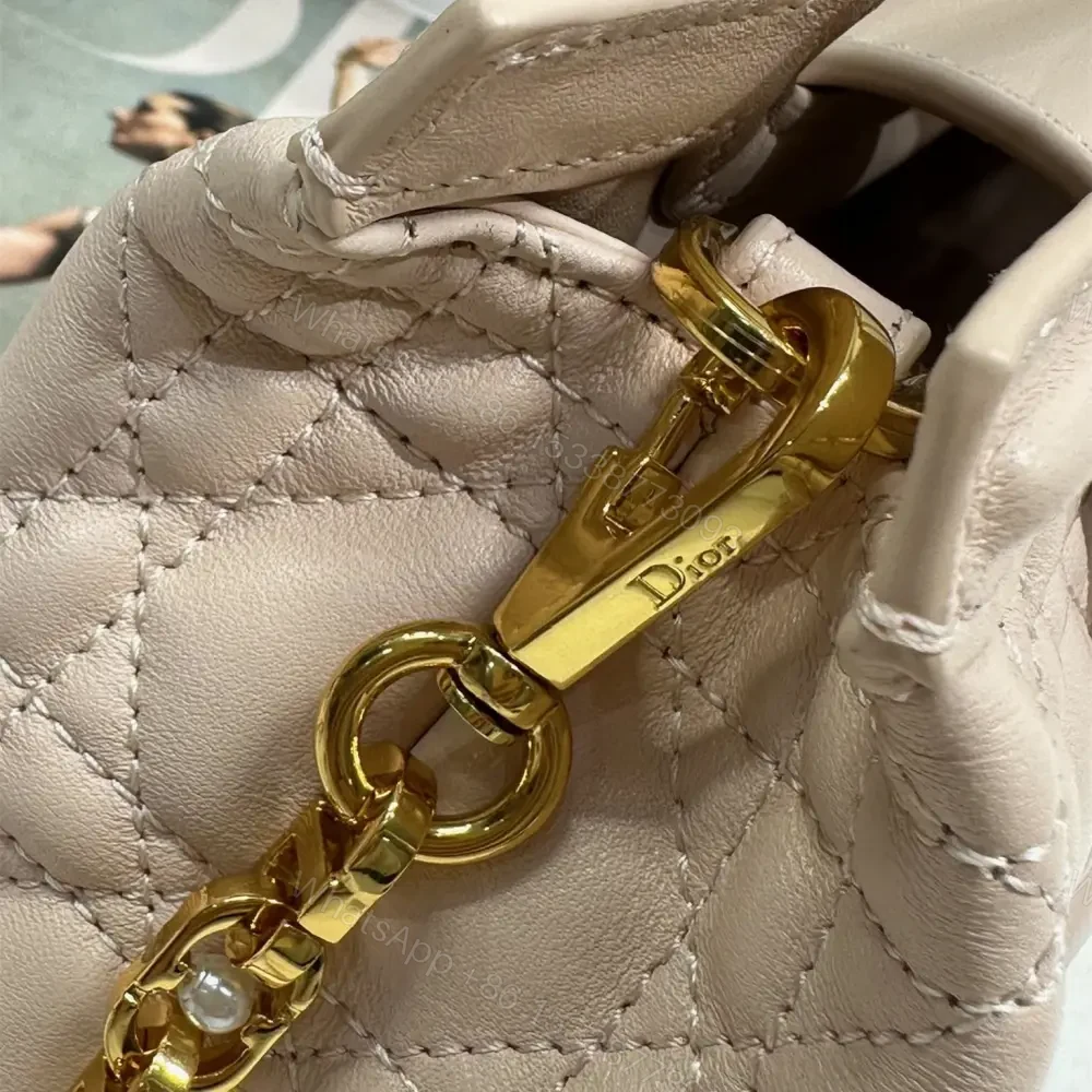 View 5 of 高仿Dior*JolieHandle系列S312M413環扣小羊皮手提包粉色免檢版