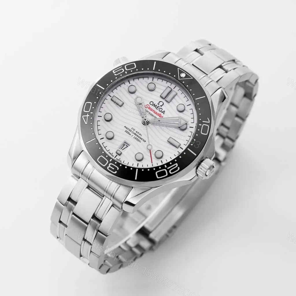 View 2 of Omega Seamaster 300M Replica Watch Silver Stainless Steel White Dial 42mm Custom 8800 Movement