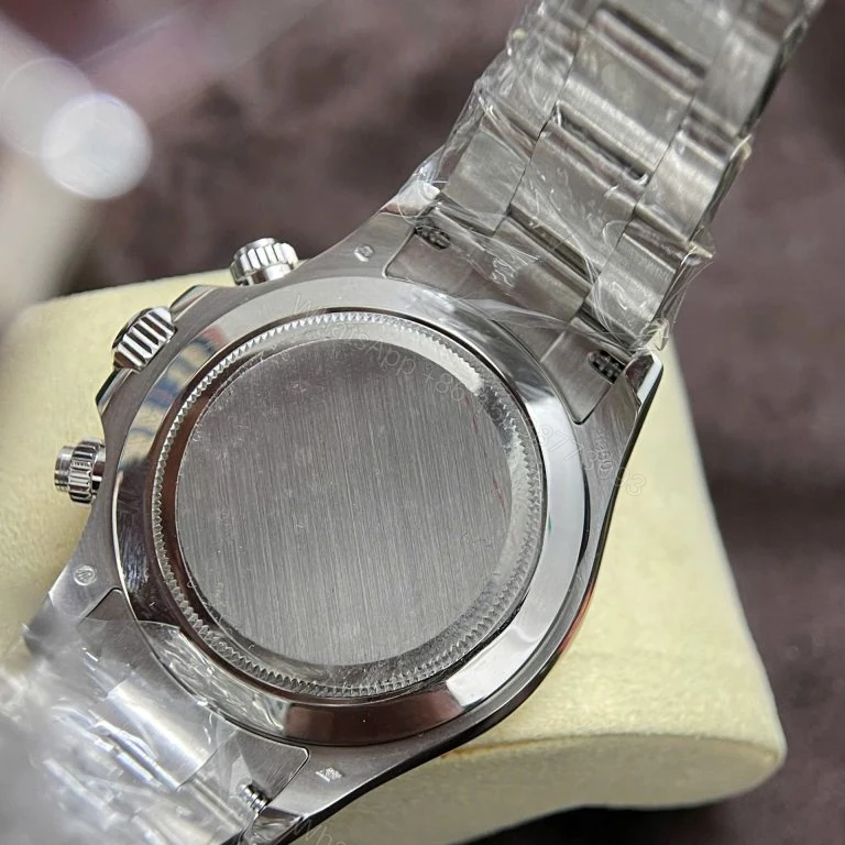 View 6 of Rolex Daytona 18K Solid White Gold 40mm Baguette Diamonds Super Clone