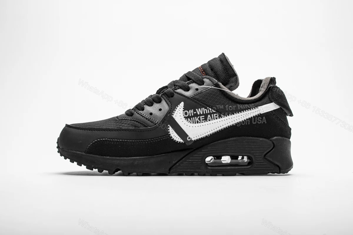View 10 of Off-White x Nike Air Max 90 “All Black” AA7293-001