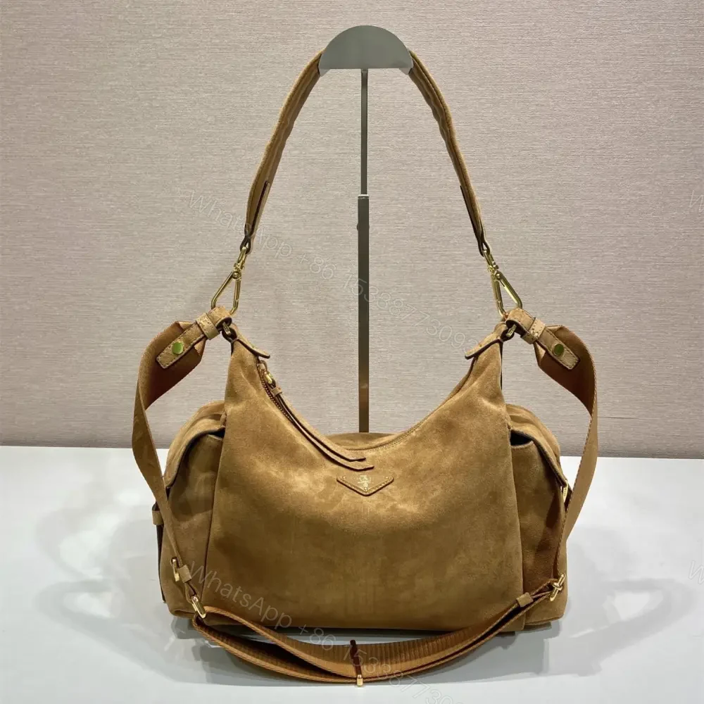 高仿Prada*Explore系列1BC264麂皮單肩包大號棕色免檢版 — view 1
