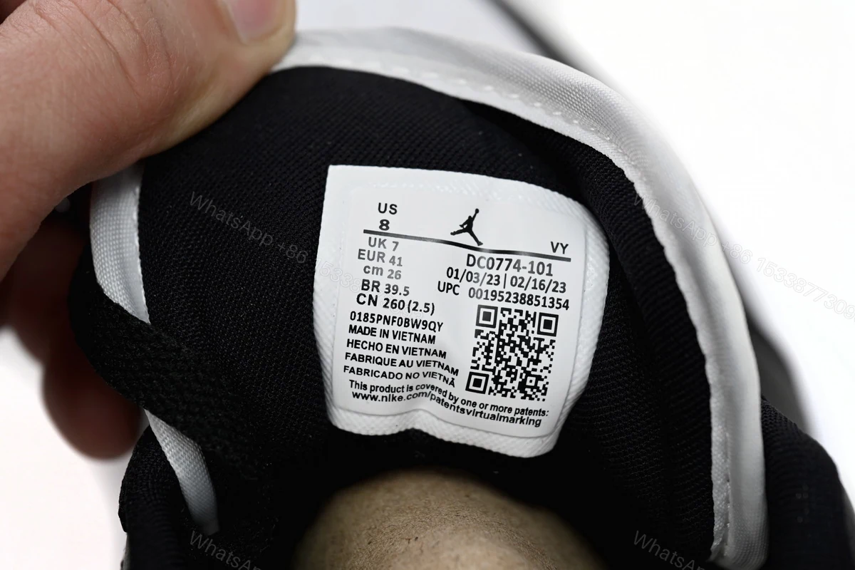 View 10 of Air Jordan 1 Low Black And White DC0774-101