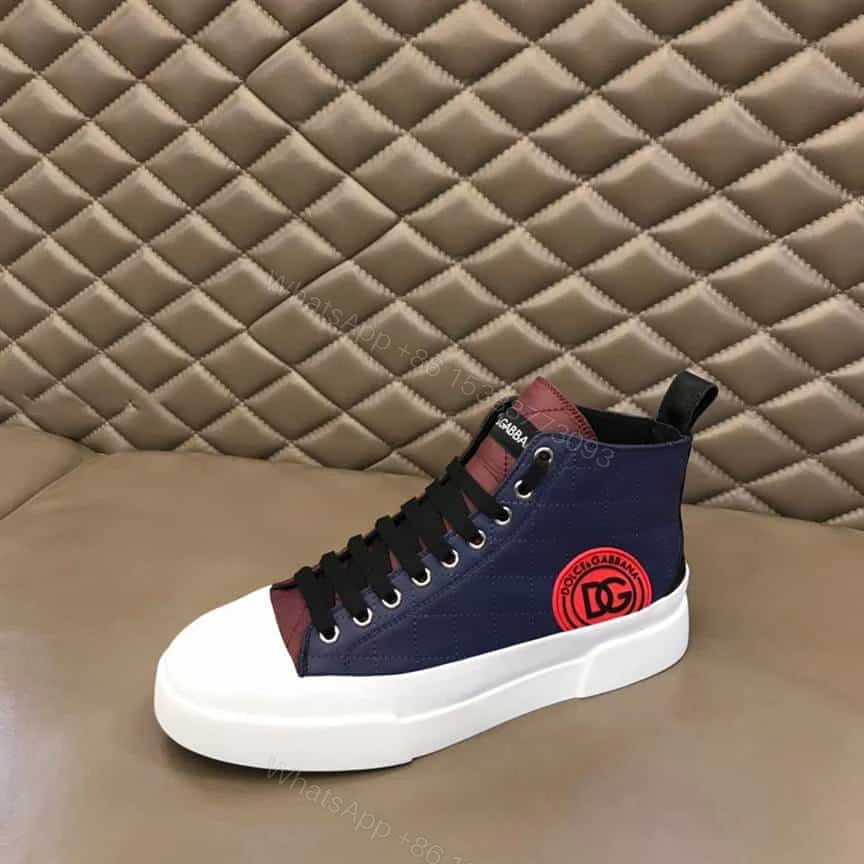 View 7 of DOLCE AND GABBANA QUILTED TWO-TONE NYLON PORTOFINO LIGHT MID-TOP SNEAKERS – DG105