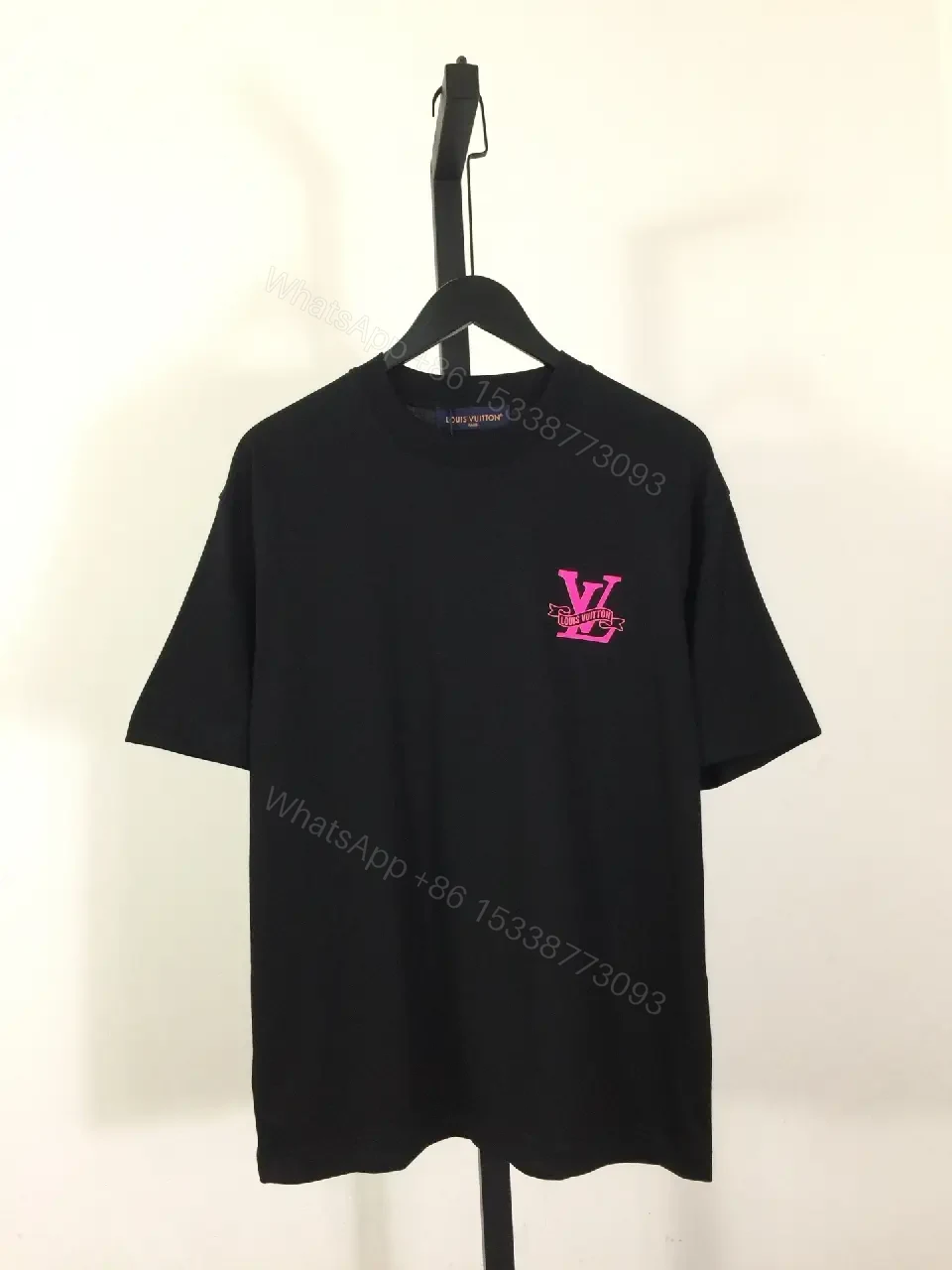 Black Cotton Monogram Tee – Bold Luxe Streetwear Top — view 1