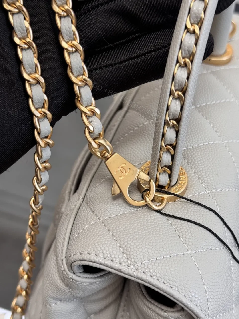 View 7 of Light Grey Quilted Camera Bag: Modern Texture, Classic Charm
