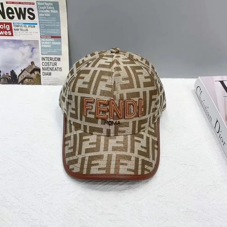 View 5 of Fendi-Inspired Monogram Cap: Luxury Street-Style Baseball Hat