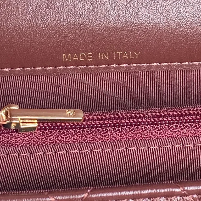 View 7 of Quilted Burgundy Crossbody Bag with Gold Chain Hardware