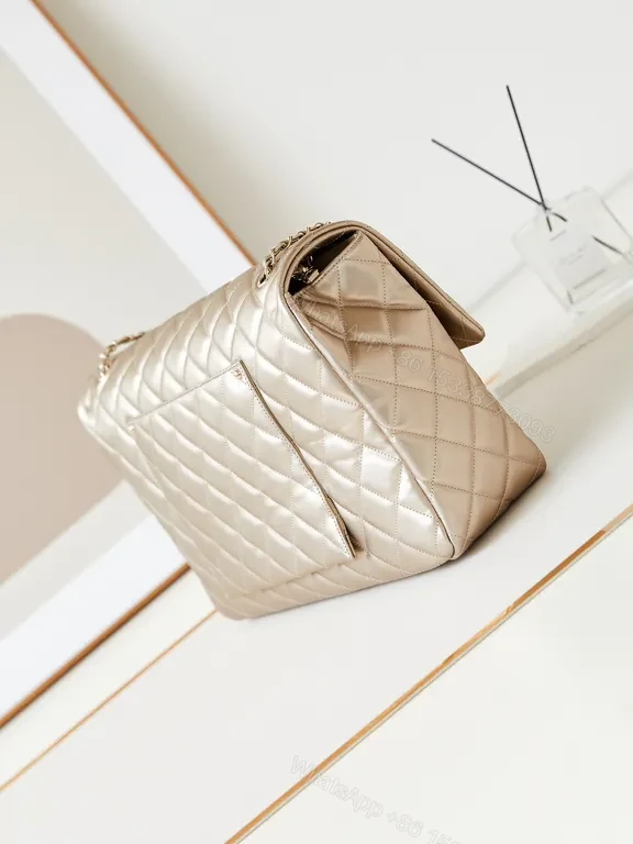 View 9 of Compact Quilted Satchel: Champagne, Chanel-Inspired, All-Day Versatility