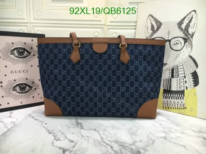 View 3 of Gucci Replica Ophidia Denim GG Medium Blue Tote QB61258 – Luxury AAAA Handbag