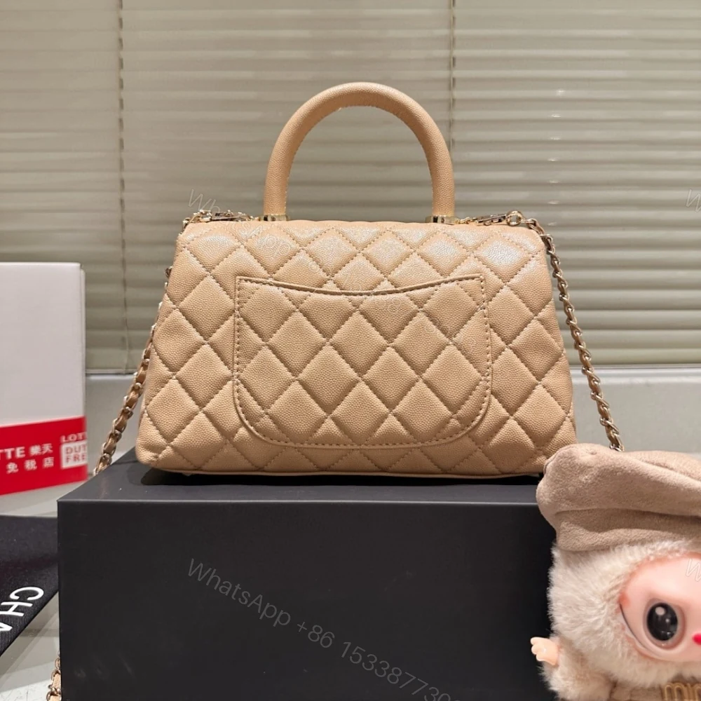 View 7 of Chanel Small Coco Handle Bag Dark Beige 23Cm