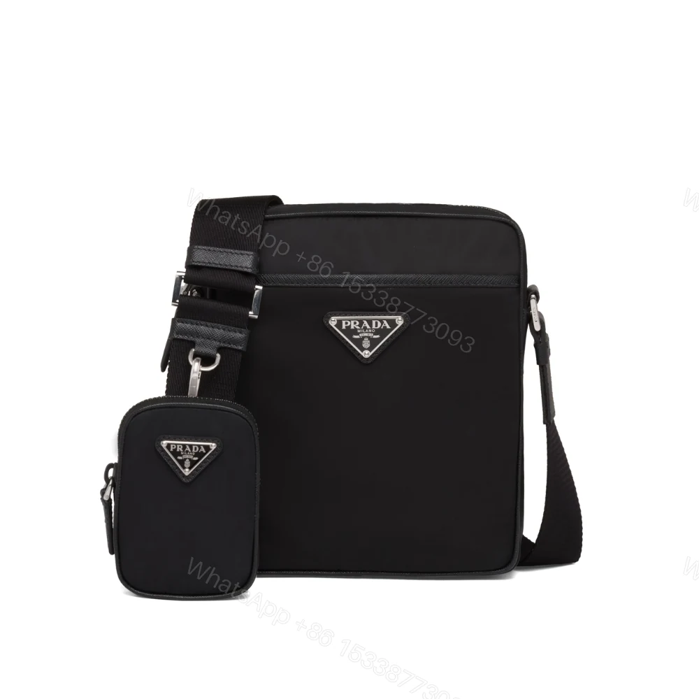 Prada Re Nylon And Saffiano Shoulder Bag Black 20Cm — view 1