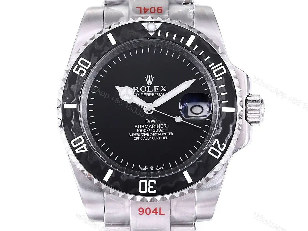 View 2 of Clean Factory – **Brand:** Rolex – **Color:** Black – **Style:** Submariner **Title:** Rolex Black Submariner Parakeet Watch