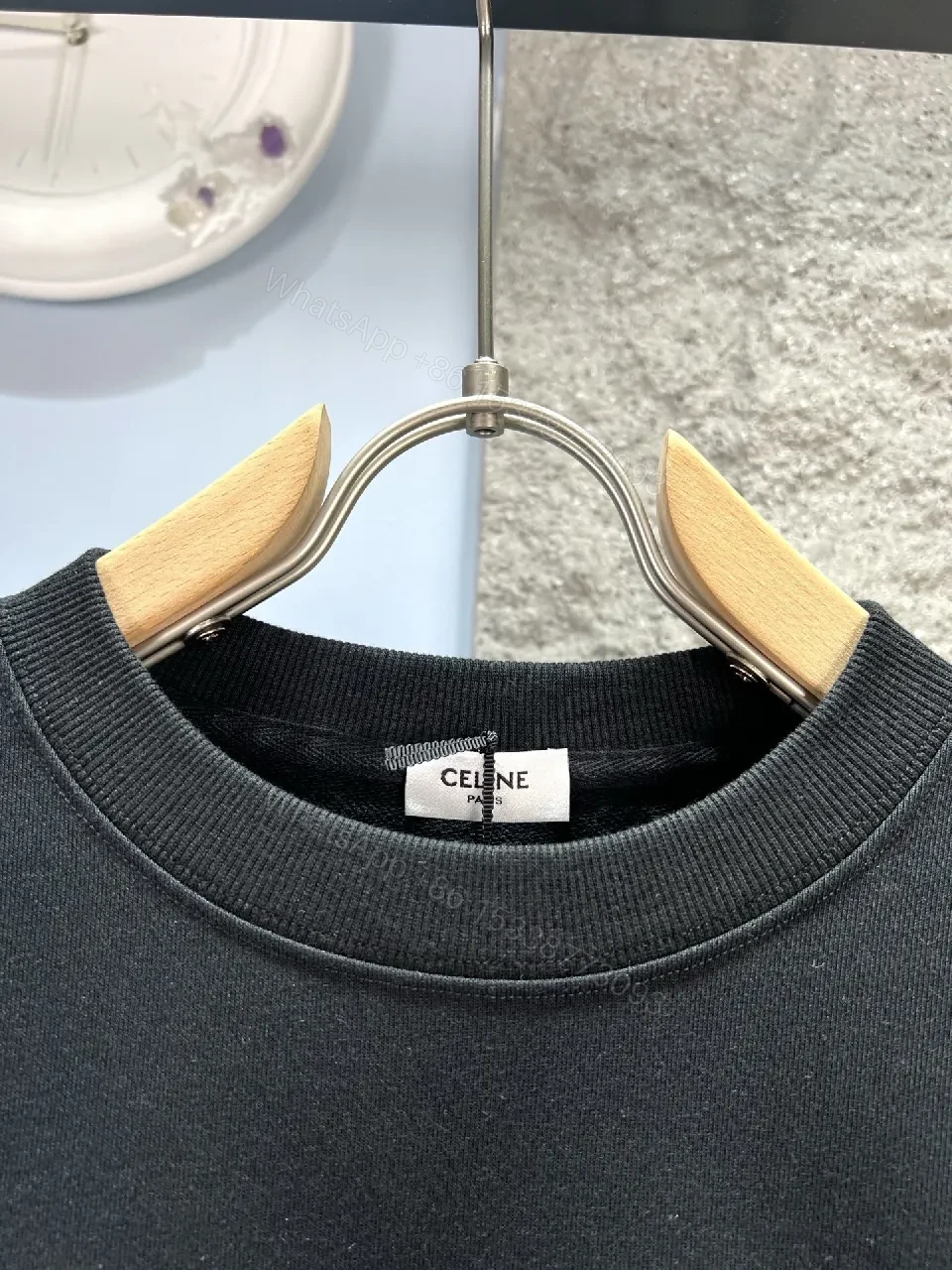View 5 of Bold Black Sweatshirt - Premium Fleece Crewneck, Graphic Logo, Everyday Luxe