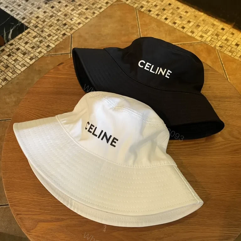 View 4 of Beige Canvas Bucket Hat - Subtle Celine Logo, Luxe Style